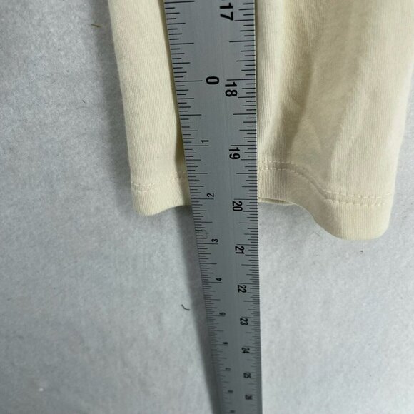 Coldwater Creek Long Sleeve Shirt Women Lg Beige Ivory Plain Cropped Round Neck - Picture 4 of 10